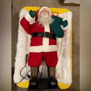 Vintage 1998,Holiday Creations Animated Santa Claus Lighted Motion‎ w/Can…